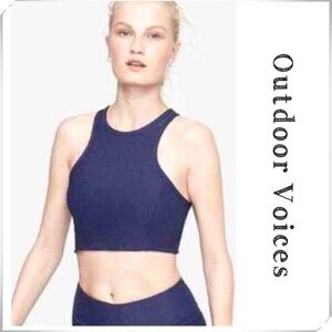 OUTDOOR Voices Athena Crop Top Bra in Blue Size S